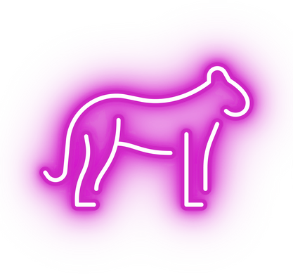 Neon pink lioness icon